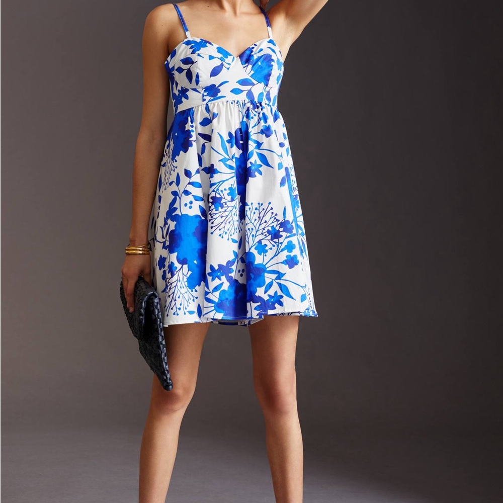 Anthropologie Blue and White Floral Jumpsuit - Picture 9 of 11